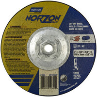 NORTON: 7 X .125 X 5/8-11 TYPE 27 DEPRESSED CENTER WHEELS, CUT-OFF WHEEL, 24 GRIT, 10 PER BOX